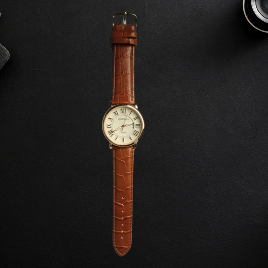 Genuine Leather Timepiece"